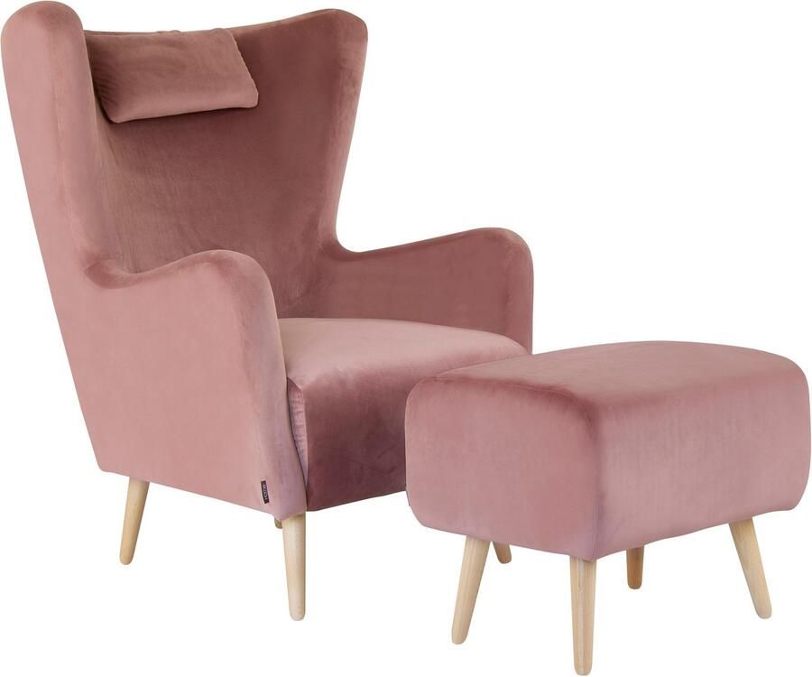Home affaire Fauteuil Telford ook in faux fur fauteuil B D H: 77 92 106 cm keuze met en zonder poef in veel bekledingskwaliteiten ovale stoel