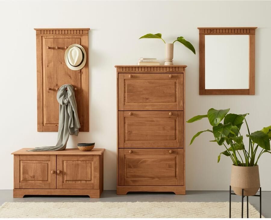 Home affaire Schoenenkast Lisa met 3 kleppen hoogte 134 cm breedte 75 cm