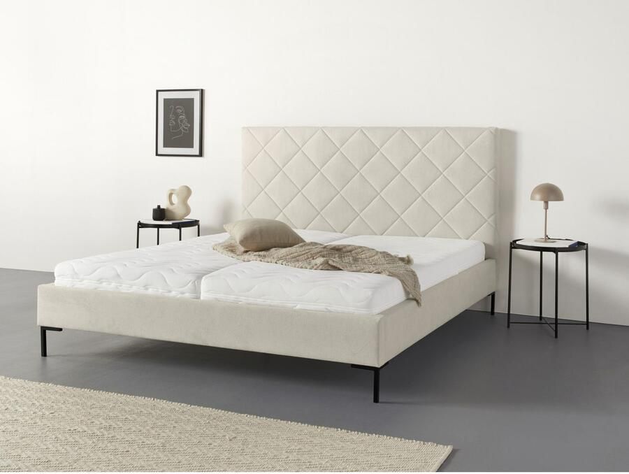 Home affaire Gestoffeerd bed CHARLOTT Modern bekleed bed met of zonder lattenbodem