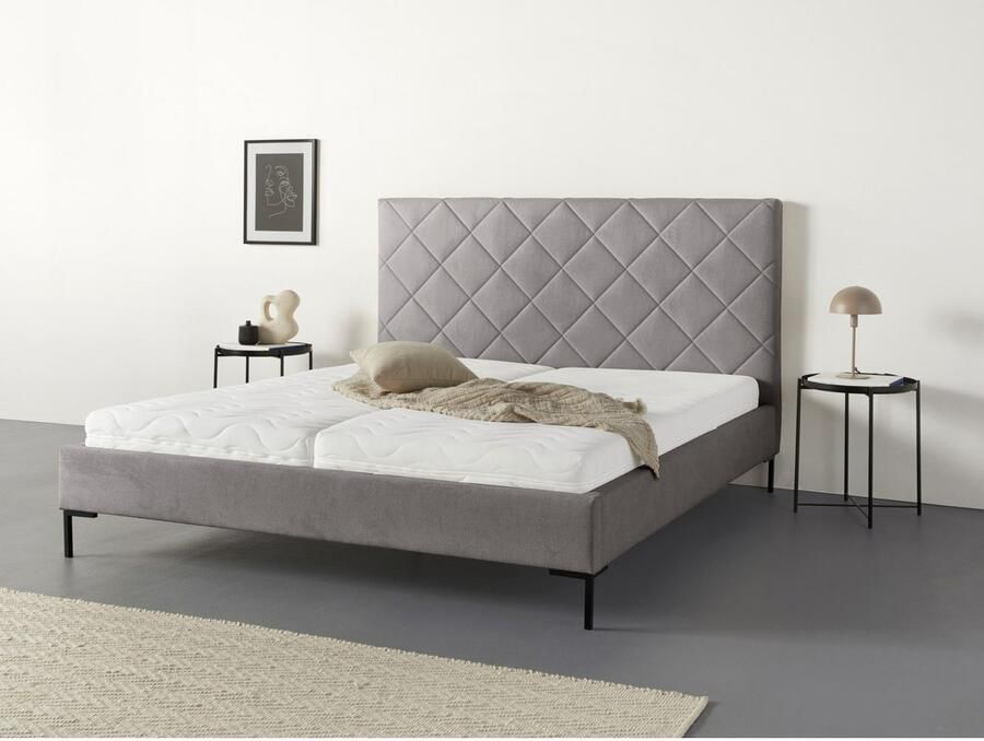 Home affaire Gestoffeerd bed CHARLOTT Modern bekleed bed met of zonder lattenbodem