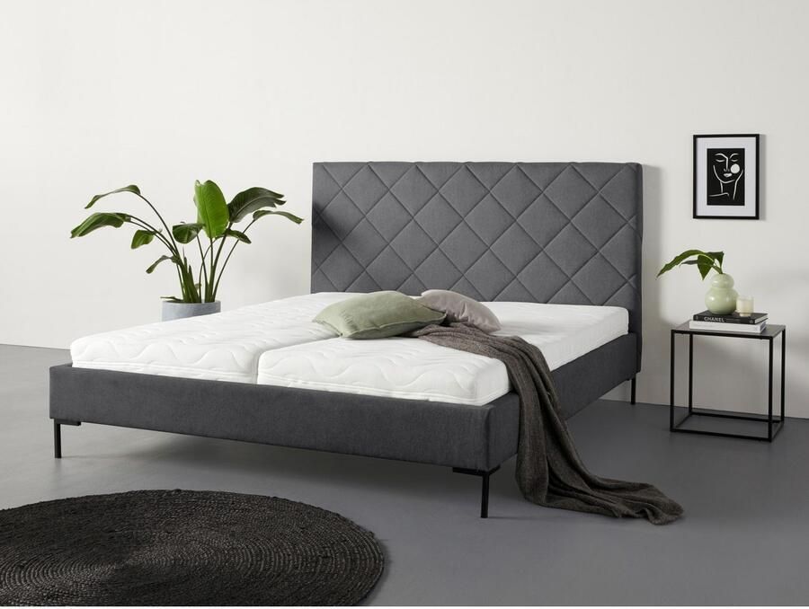 Home affaire Gestoffeerd bed CHARLOTT Modern bekleed bed met of zonder lattenbodem