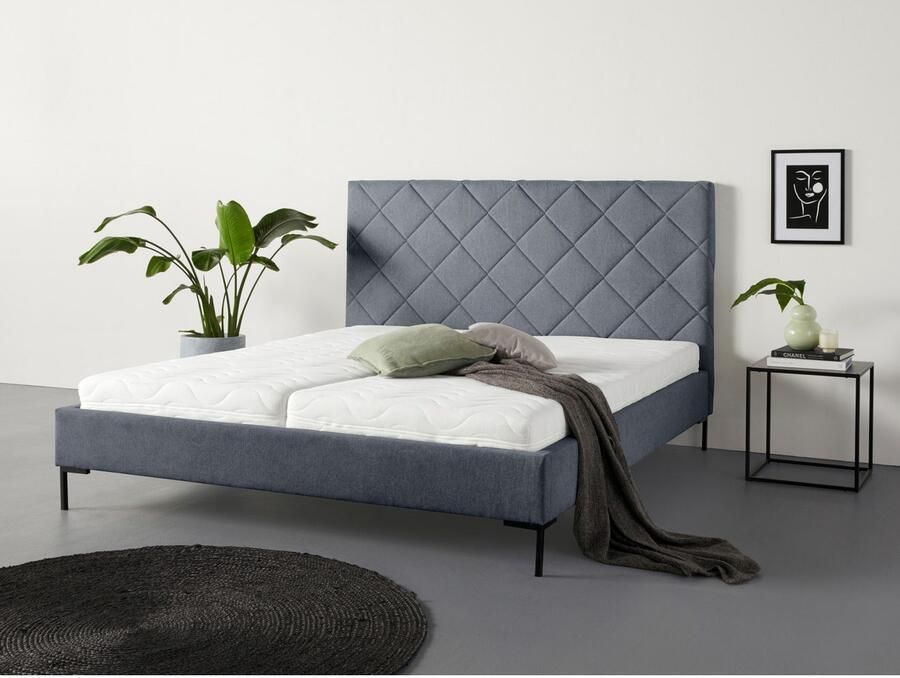 Home affaire Gestoffeerd bed CHARLOTT Modern bekleed bed met of zonder lattenbodem