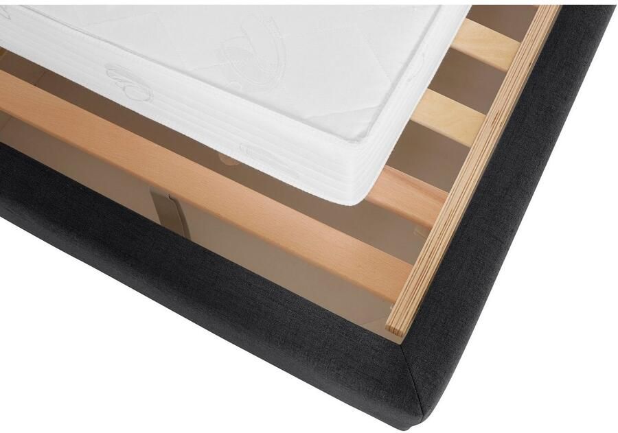 Home affaire Gestoffeerd bed Sunley 100 Kruisstiksel hoofdbordhoogte 102 cm zonder of met matras lattenbodem