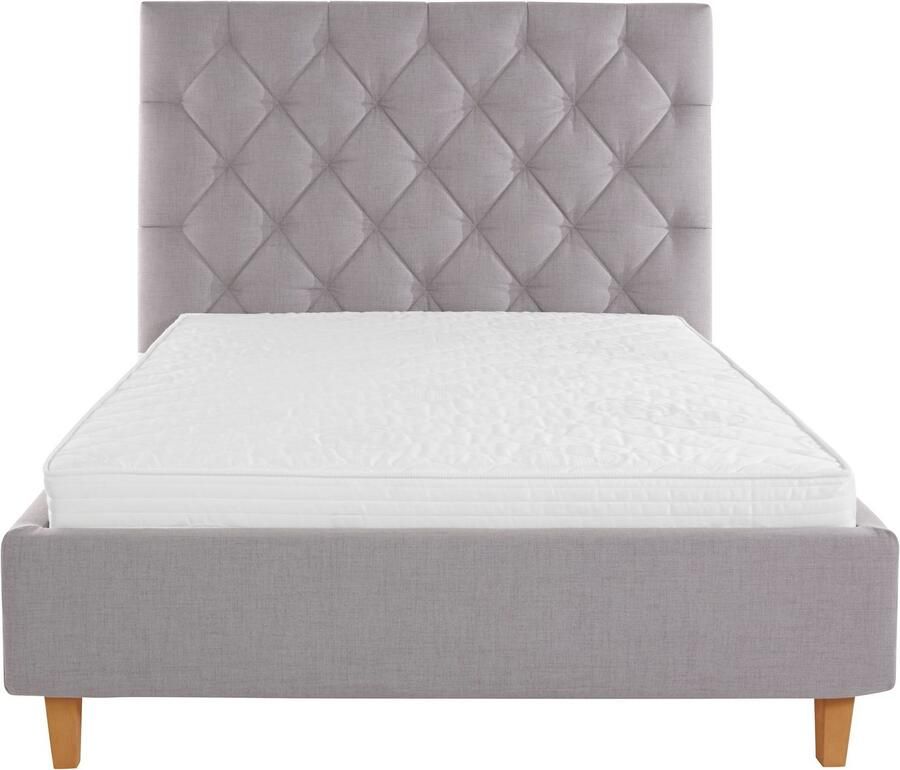 Home affaire Gestoffeerd bed Sunley 140 Kruisstiksel hoofdbordhoogte 142 cm zonder of met matras lattenbodem