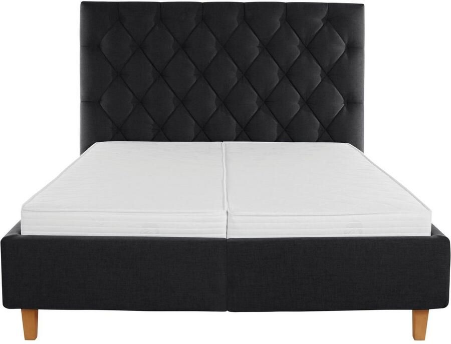 Home affaire Gestoffeerd bed Sunley 140 Kruisstiksel hoofdbordhoogte 142 cm zonder of met matras lattenbodem