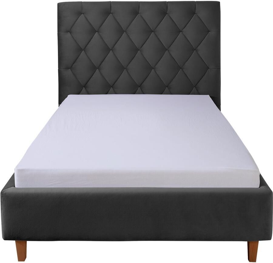 Home affaire Gestoffeerd bed Sunley 140 Kruisstiksel hoofdbordhoogte 142 cm zonder of met matras lattenbodem