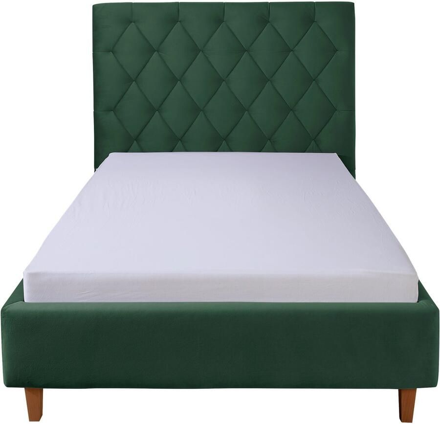 Home affaire Gestoffeerd bed Sunley 140 Kruisstiksel hoofdbordhoogte 142 cm zonder of met matras lattenbodem