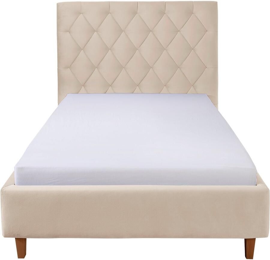 Home affaire Gestoffeerd bed Sunley 140 Kruisstiksel hoofdbordhoogte 142 cm zonder of met matras lattenbodem