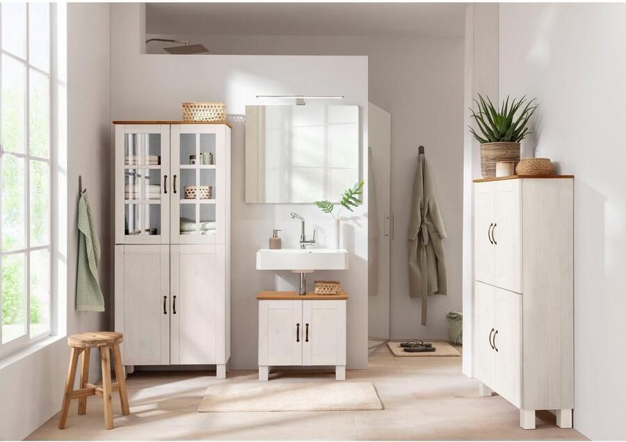 Home affaire Hoge kast Rodby Massief FSC -gecertificeerd hout breedte 75 cm hoogte 170 cm