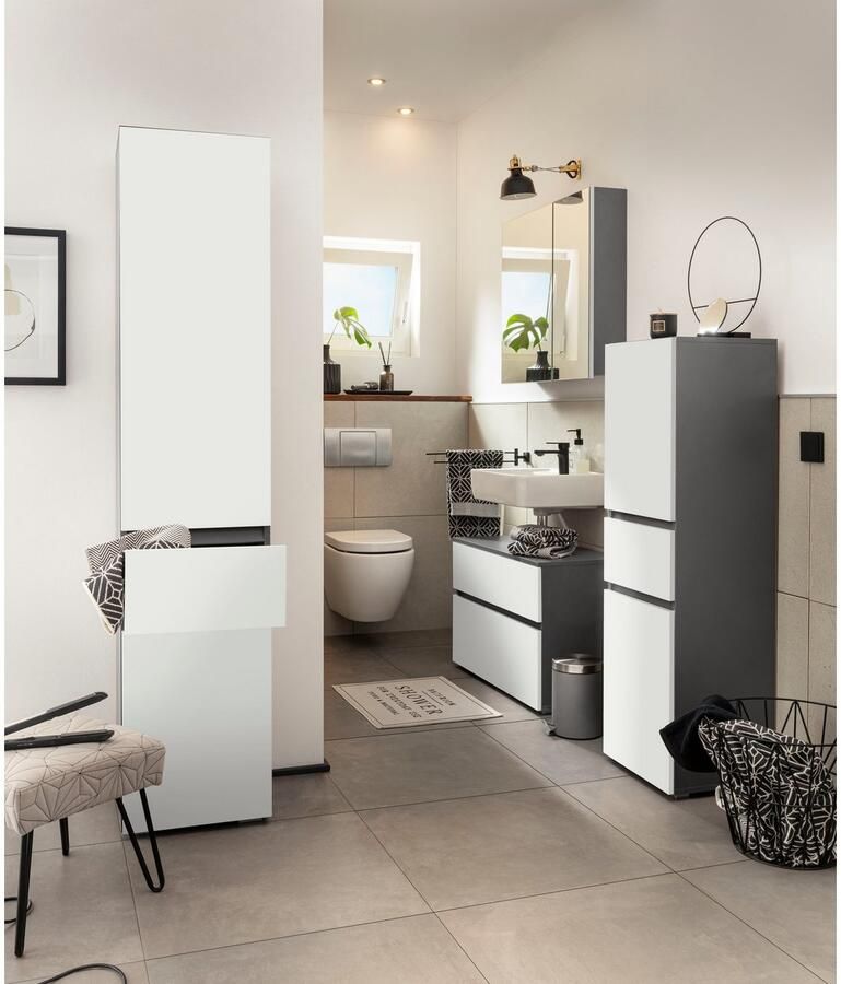 Home affaire Halfhoge kast Wisla Hoogte 130 cm met deuren & lade