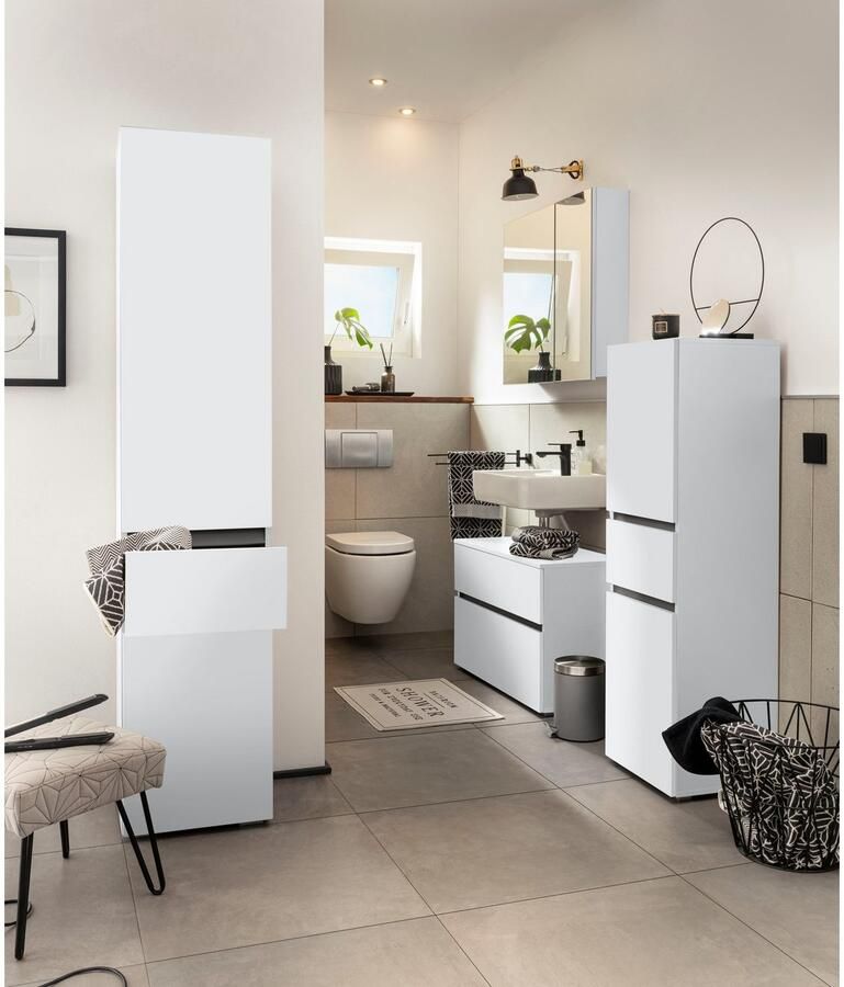 Home affaire Halfhoge kast Wisla Hoogte 130 cm met deuren & lade