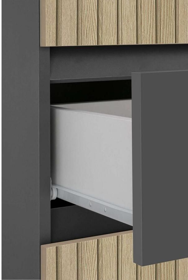 Home affaire Halfhoge kast Wisla met 4 deuren & 1 lade breedte 76 cm hoogte 130 cm