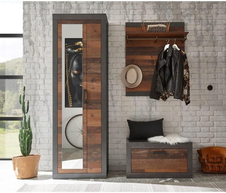 Home affaire Halmeubelset Brooklyn in een decoratieve frame-look (complete set)