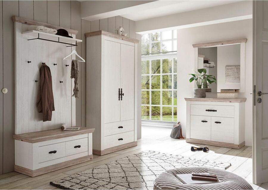 Home affaire Halmeubelset Florence bestaand uit bank paneel kast spiegel en kast (5 stuks)