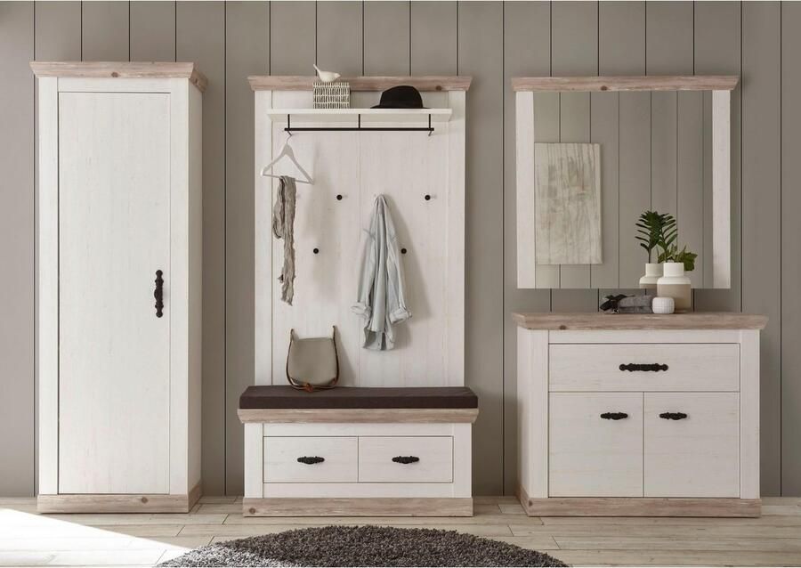 Home affaire Halmeubelset Florence bestaand uit bank paneel spiegel kast en kledingkast (5 stuks)