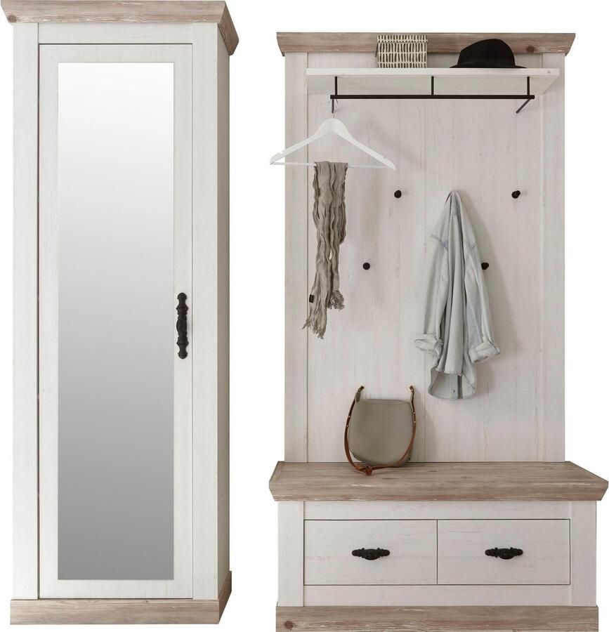 Home affaire Halmeubelset Florence in de romantische landhuislook (3 stuks)