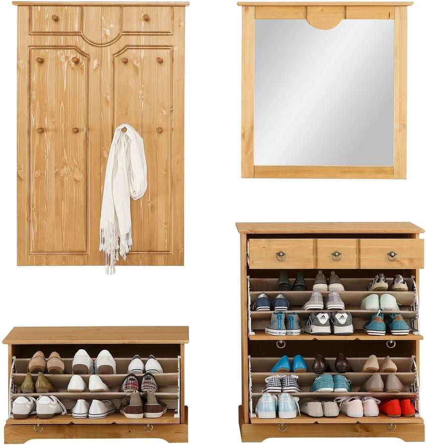 Home affaire Halmeubelset Klera 4-delig van massief grenen fsc -gecertificeerd (set 4-delig)