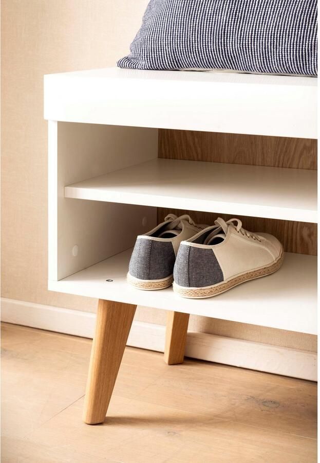 Home affaire Halmeubelset Torge kapstok met opbergruimte garderobekast in Scandic design bevat sideboard garderobe met spiegel en wandplank in twee kleuren (set 3-delig)