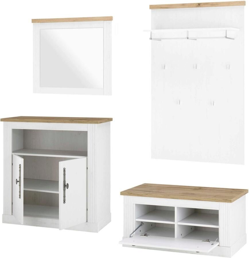 Home affaire Halmeubelset Westminster BESTSELLER! in romantische landelijke stijl (4 stuks)