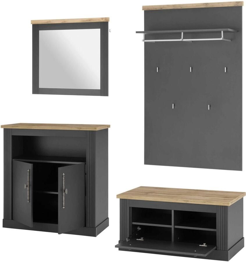 Home affaire Halmeubelset Westminster BESTSELLER! in romantische landelijke stijl (4 stuks)