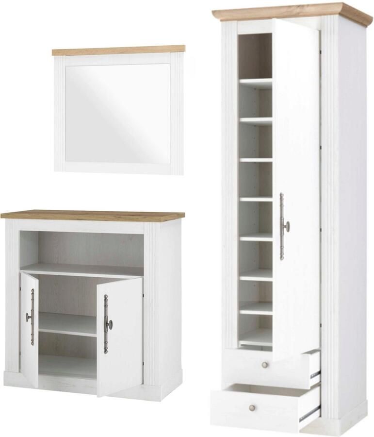 Home affaire Halmeubelset Westminster TOPSELLER! in romantische landelijke stijl (3 stuks)