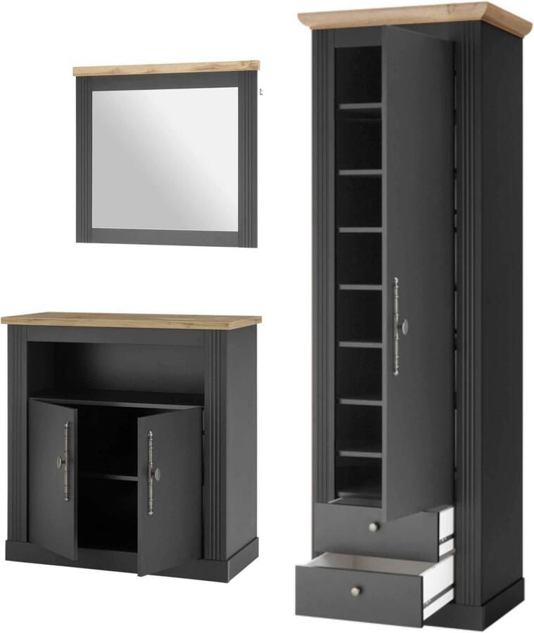 Home affaire Halmeubelset Westminster TOPSELLER! in romantische landelijke stijl (3 stuks)