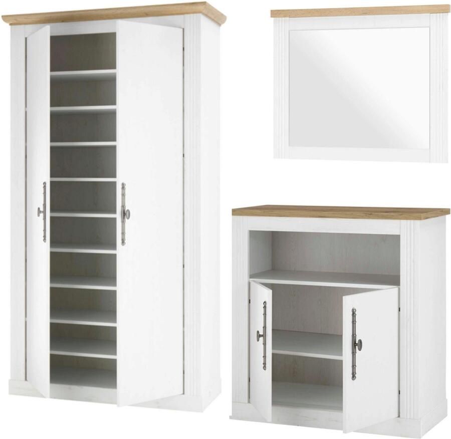 Home affaire Halmeubelset Westminster TOPSELLER! in romantische landelijke stijl (3 stuks)