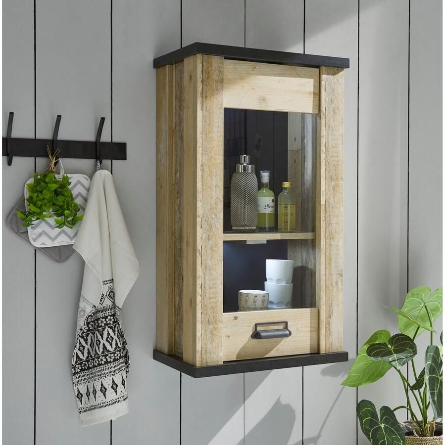 Home affaire Hangend kastje Sherwood met apothekersgreep van metaal hoogte 90 cm