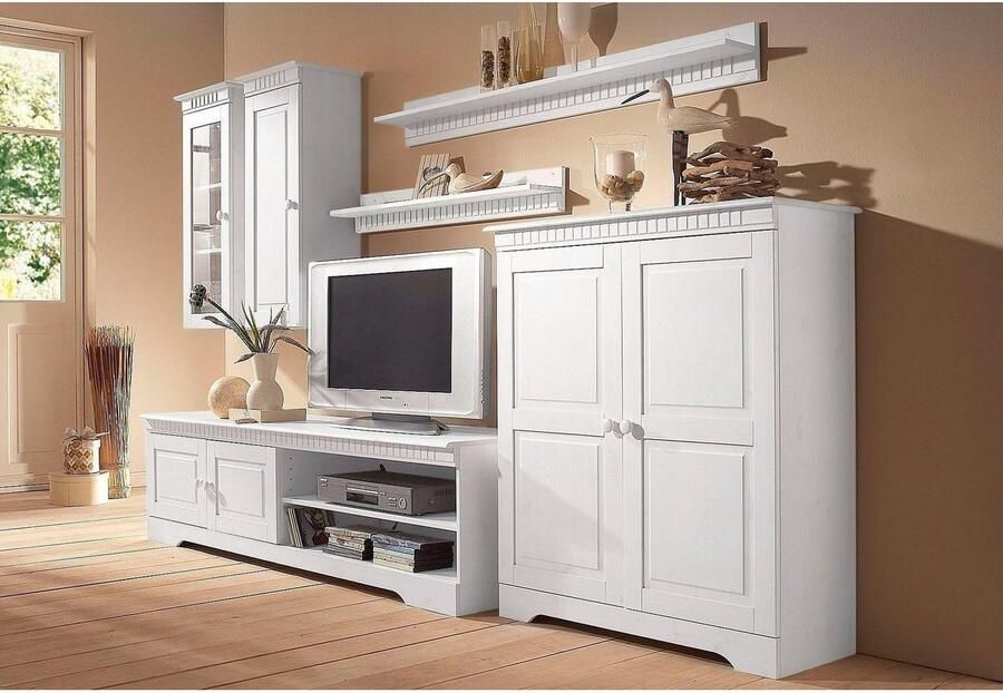 Home affaire Hangende vitrinekast Cubrix optioneel met of zonder glazen deur gemaakt van prachtig massief grenen breedte 35 cm hoogte 85 cm