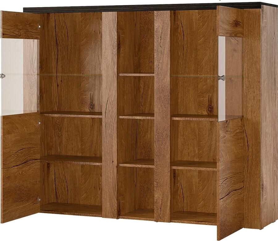Home affaire Highboard Larona tijdloze hoge commode met 2 deuren deurkast hoogte 129 5 cm