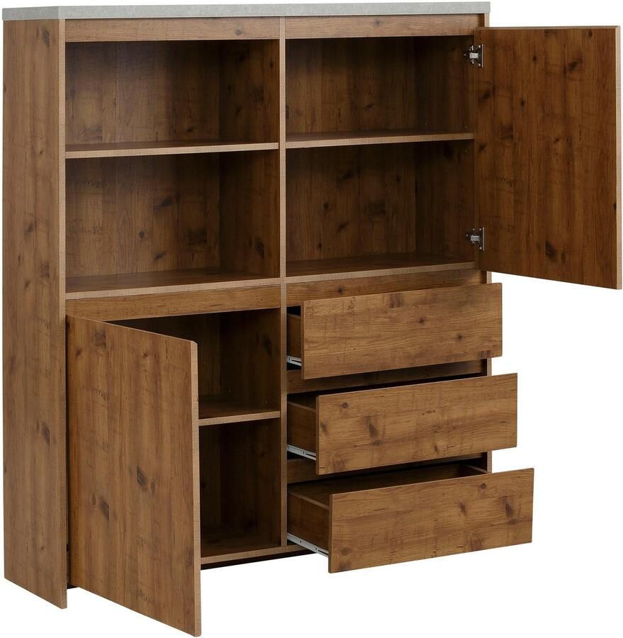 Home affaire Highboard Maribo Opbergkast in moderne landelijke stijl breedte 125 cm