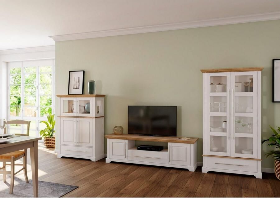 Home affaire Tv-meubel Meliss Lowboard 2-deurs breedte 171 cm massief grenen FSC