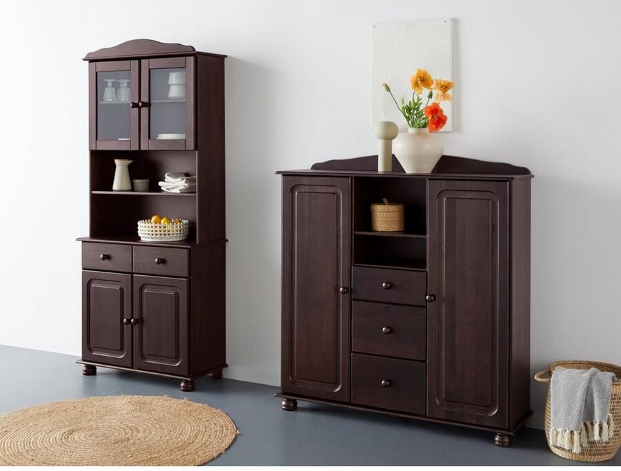 Home affaire Buffetkast Mette Met grote lade en veel bergruimte achter 4 deuren hoogte 181cm (2 stuks)