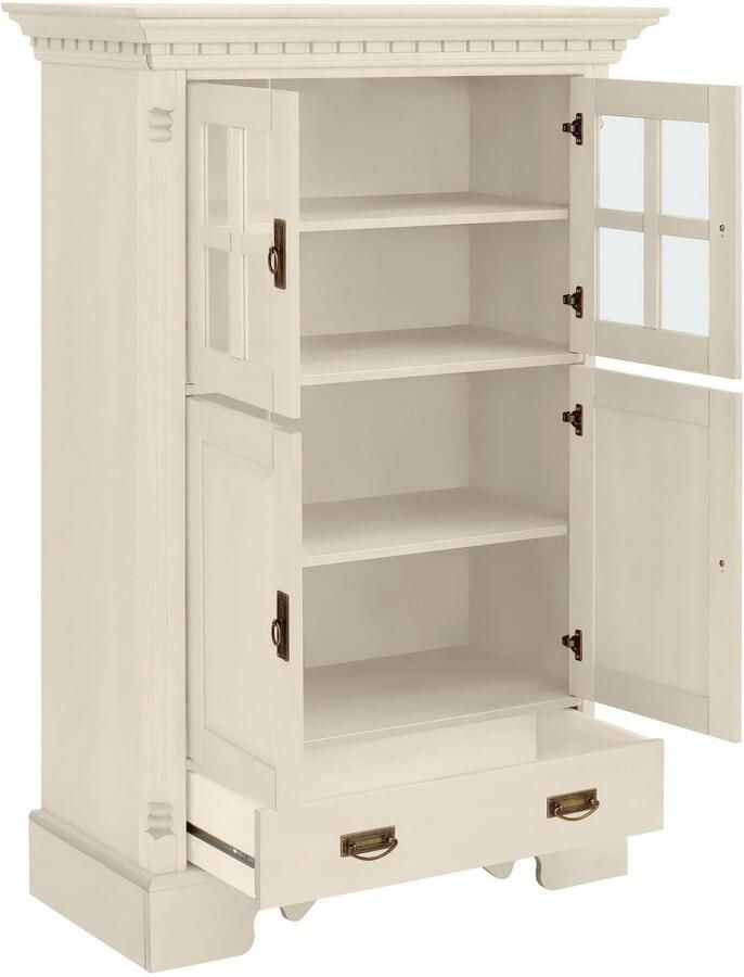 Home affaire Highboard Milan Vitrine Breedte 102 cm Massief hout FSC -gecertificeerd