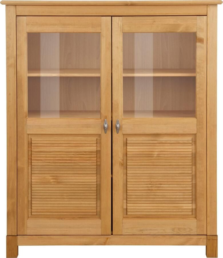Home affaire Highboard Rauna Vitrine breedte 111 6 cm van massief dennenhout