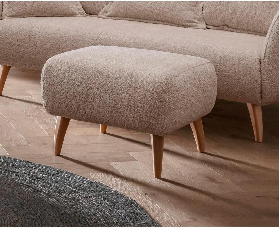 Home affaire Hocker Baggio met houten voetjes