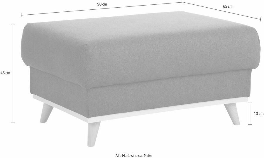 Home affaire Hocker EDINA ook in katoenmix-overtrekstof in scandinavische stijl