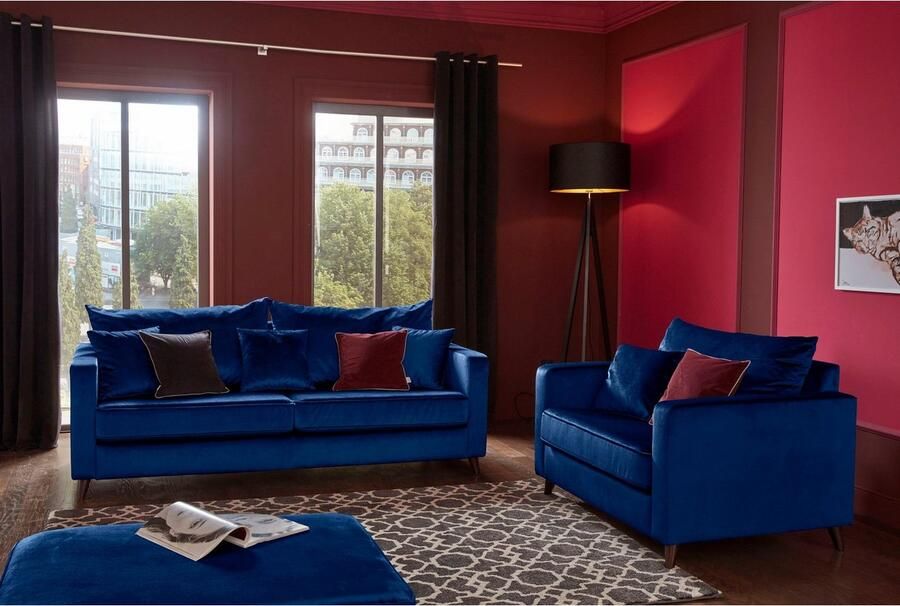 Home affaire 3-zitsbank Renesse los kussen opstaande naad aan zitkussen