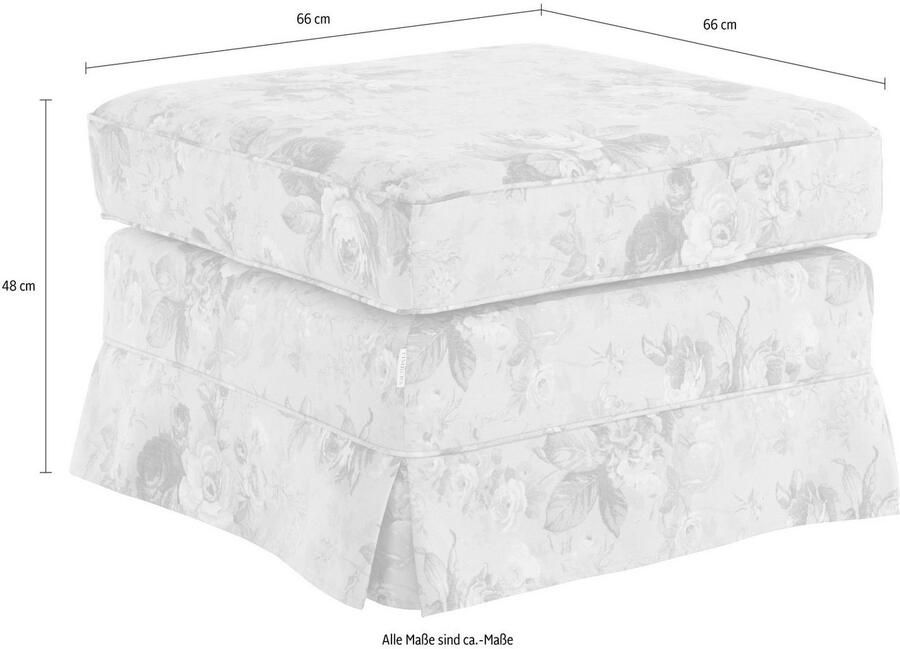 Home affaire Hocker Shadmoor Hoezen-look in uni of met bloemenprint passend bij de Shadmoor-serie