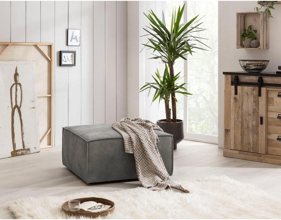 Home affaire Hocker Sherwood Kruk vierkant ideale aanvulling op de loveseat SHERWOOD