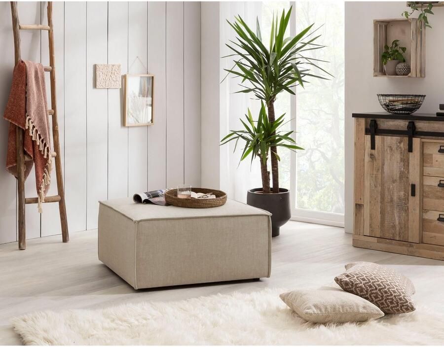 Home affaire Hocker Sherwood Kruk vierkant ideale aanvulling op de loveseat SHERWOOD