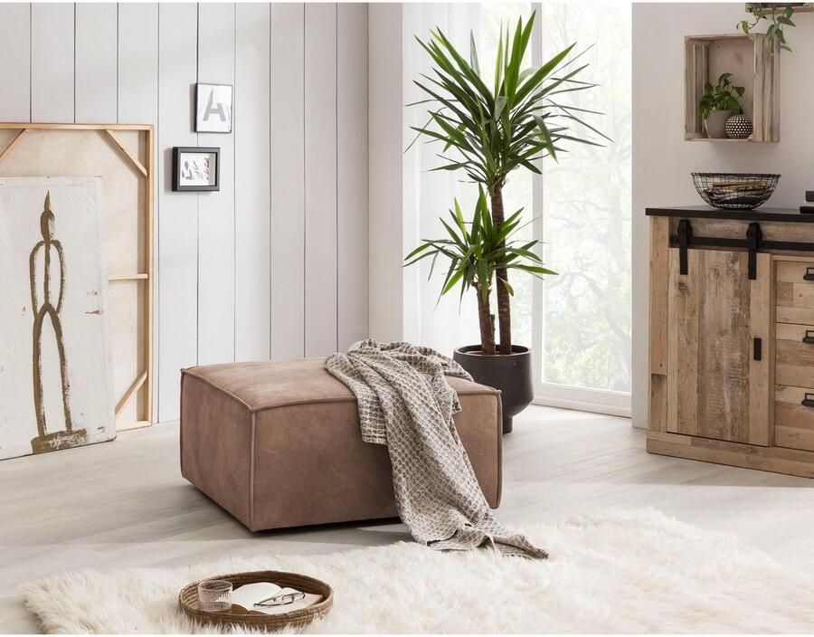 Home affaire Hocker Sherwood Kruk vierkant ideale aanvulling op de loveseat SHERWOOD
