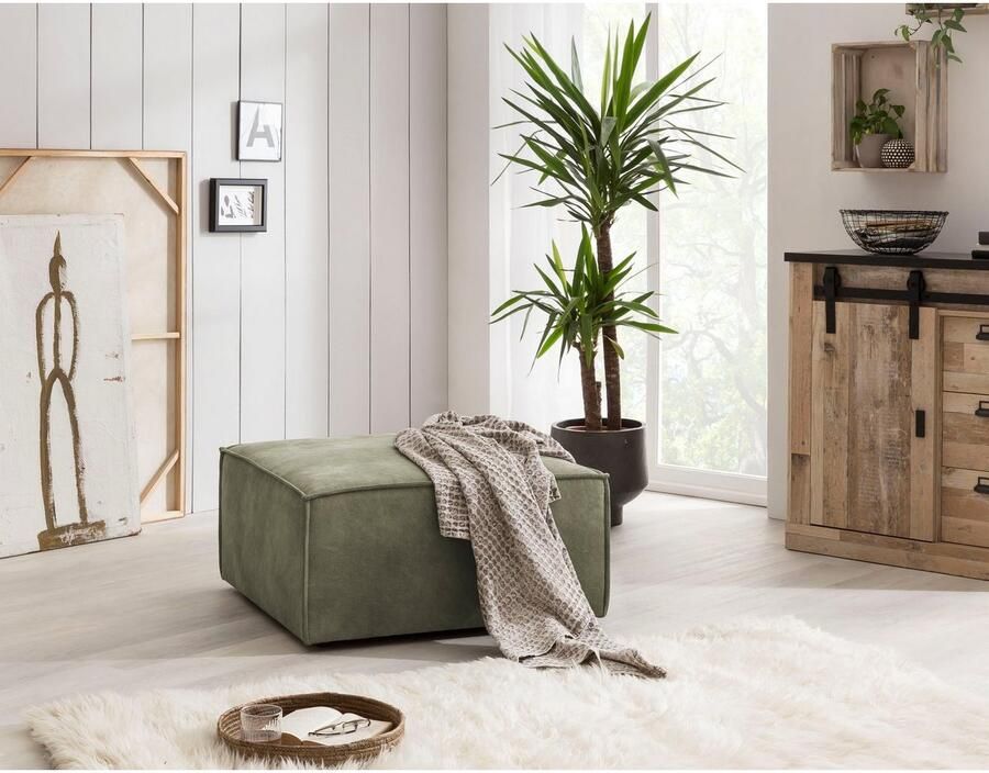 Home affaire Hocker Sherwood Kruk vierkant ideale aanvulling op de loveseat SHERWOOD