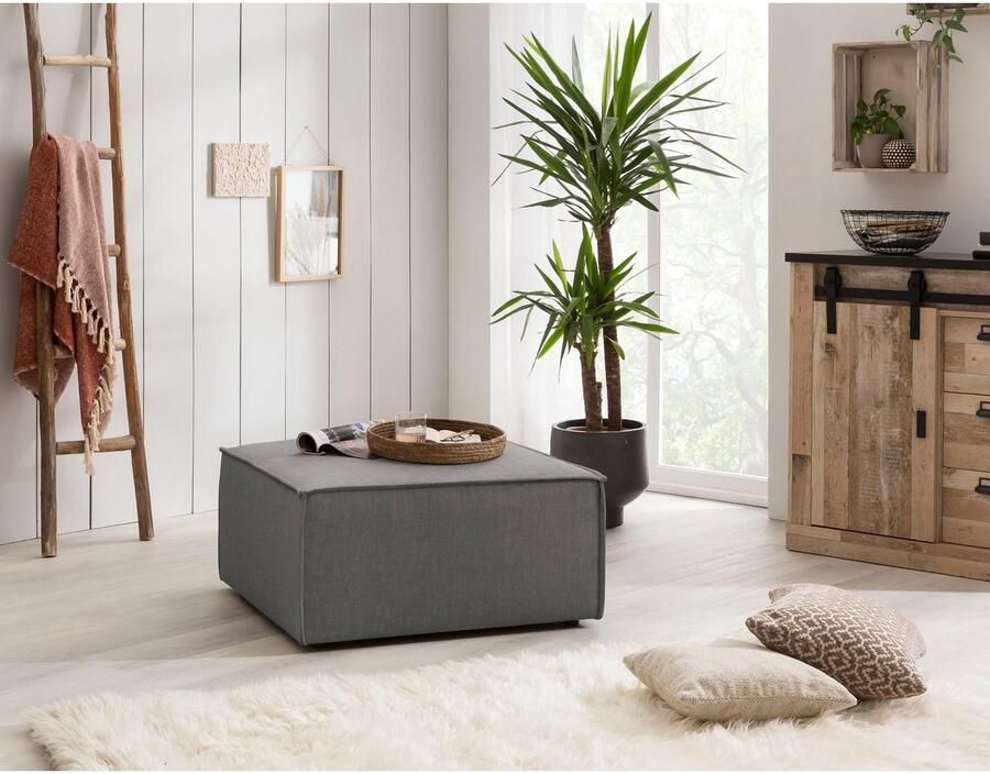 Home affaire Hocker Sherwood Kruk vierkant ideale aanvulling op de loveseat SHERWOOD