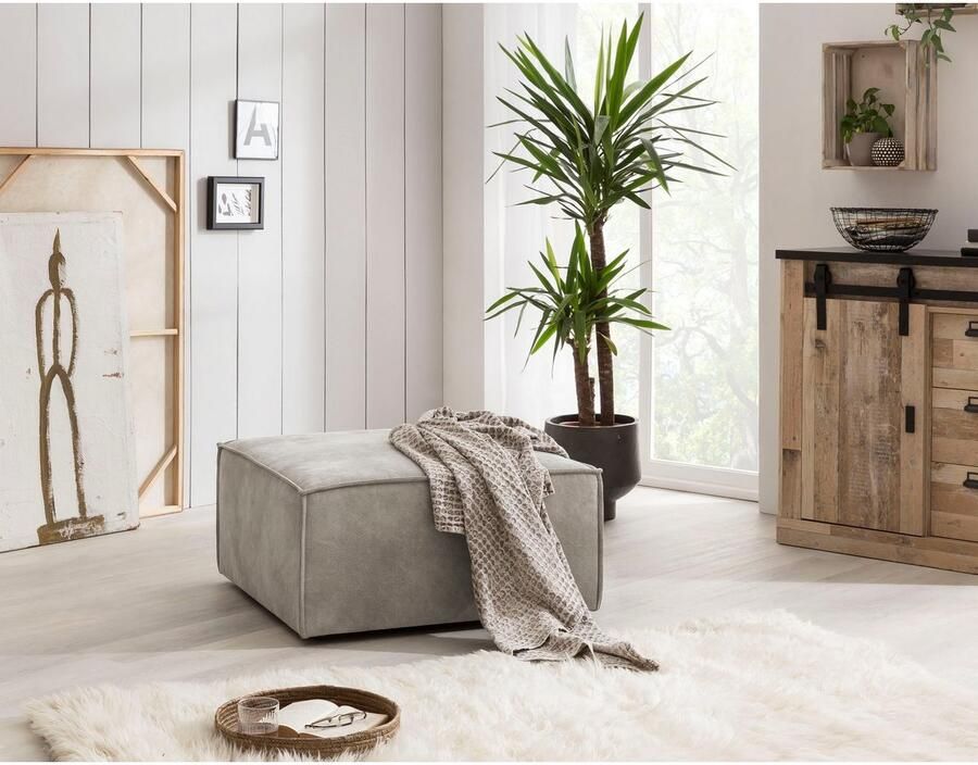 Home affaire Hocker Sherwood Kruk vierkant ideale aanvulling op de loveseat SHERWOOD