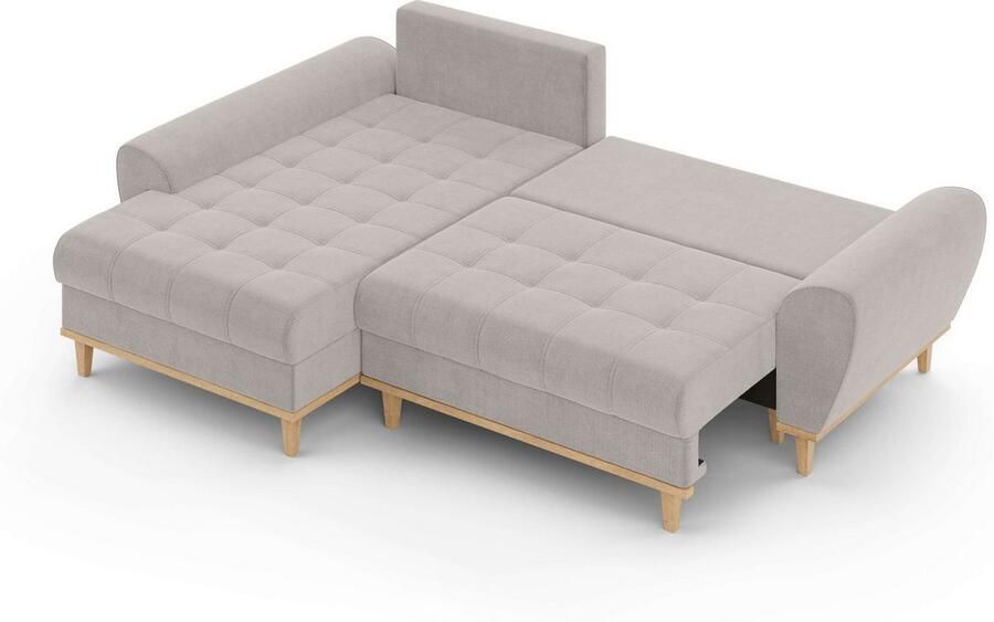 Home affaire Hoekbank Ahrdorf met bedfunctie en opbergruimte afmetingen: B H D 268 86 175 cm