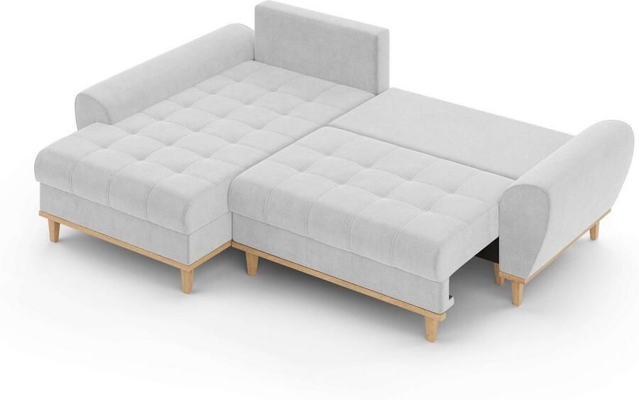 Home affaire Hoekbank Ahrdorf met bedfunctie en opbergruimte afmetingen: B H D 268 86 175 cm