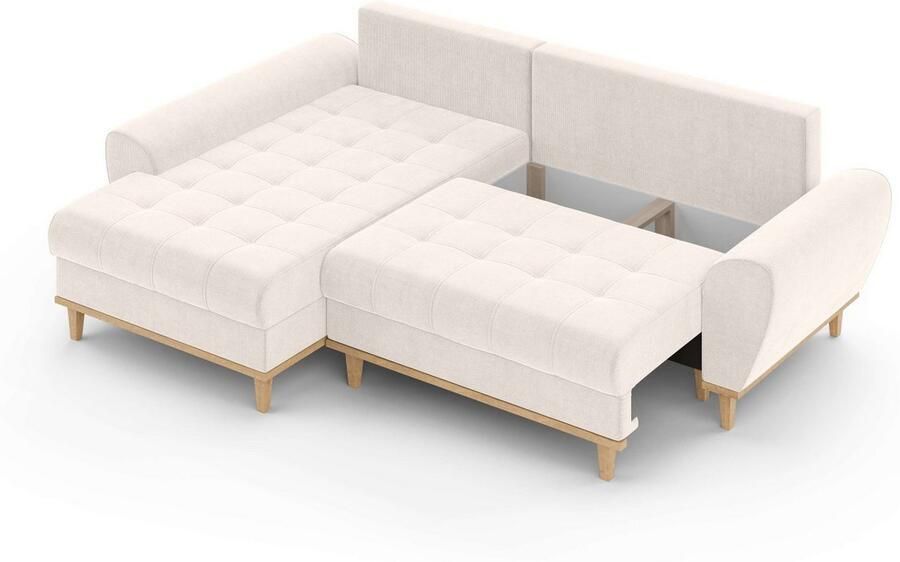 Home affaire Hoekbank Ahrdorf met bedfunctie en opbergruimte afmetingen: B H D 268 86 175 cm