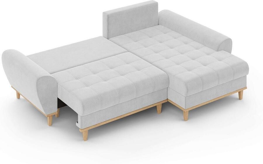 Home affaire Hoekbank Ahrdorf met bedfunctie en opbergruimte afmetingen: B H D 268 86 175 cm