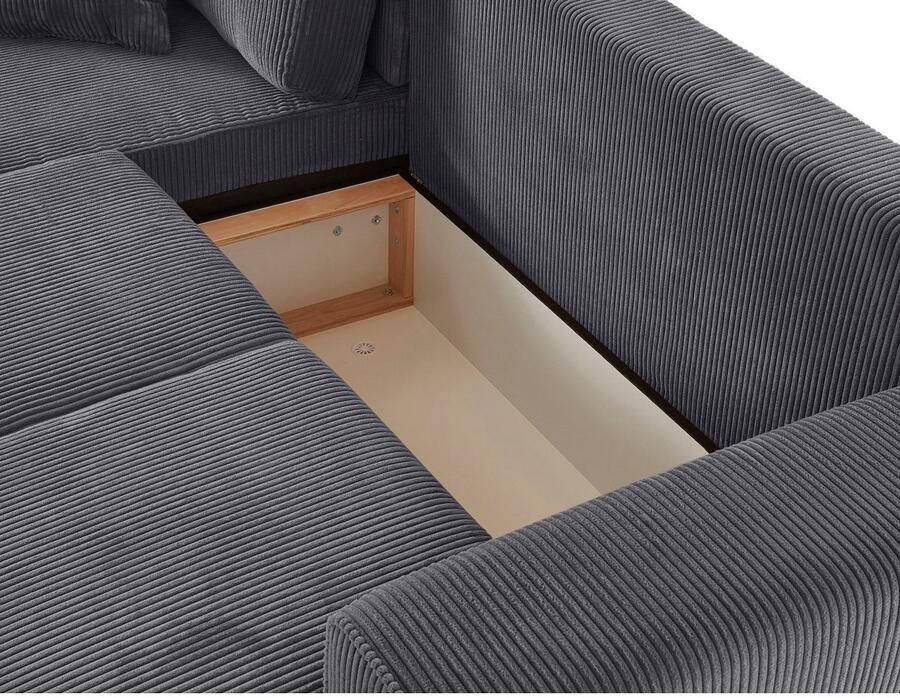 Home affaire Hoekbank Györ L-vorm optioneel met bedfunctie en bedlade inclusief 2 sierkussens